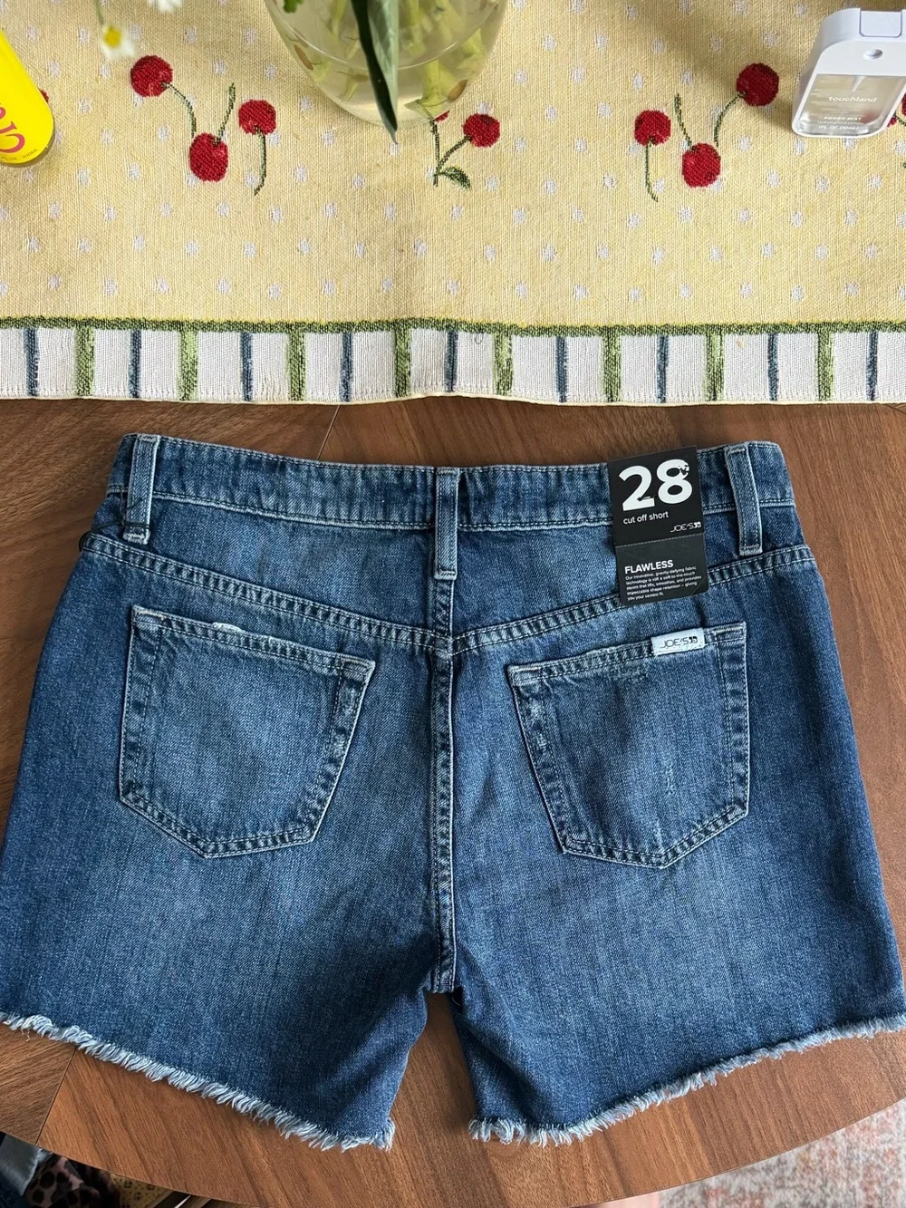 NWT Joe's Jeans Medium Wash Raw Hem “Flawless” Bermuda Long Denim Shorts